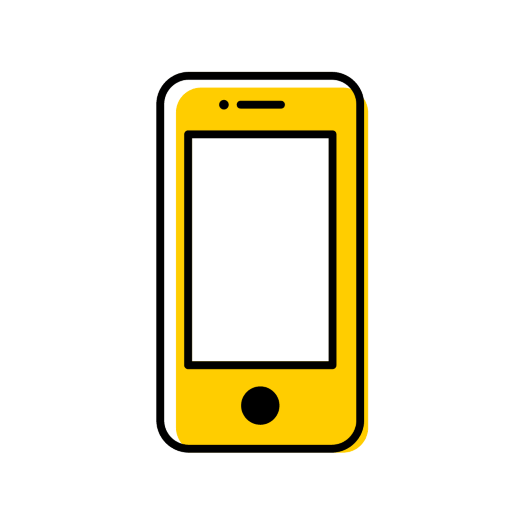 gold cell phone on white background