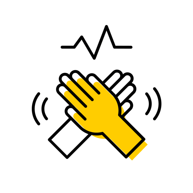 gold hands performing cpr