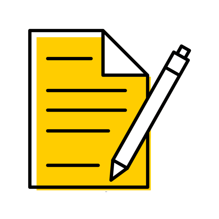 white pen hovering over a gold piece of paper
