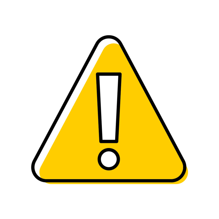Icon with a white exclamation mark in a gold triangle