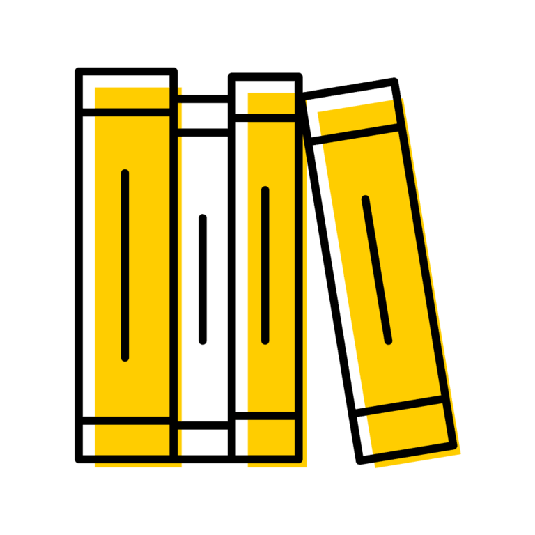 yellow and white books