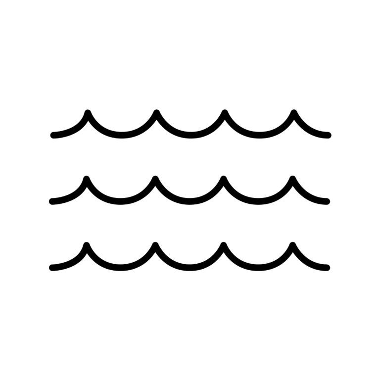 three lines of waves